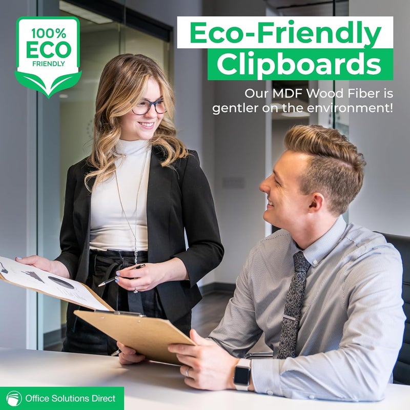 Office Solutions Direct Letter Size Clipboards with Low Profile Clip (Set of 10) - Wood Clipboards Bulk 10 Pack, Heavy Duty Clipboard, Back to School Teacher Classroom Supplies, School Supplies for College Students - Image 4